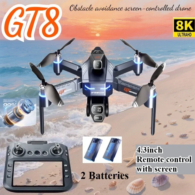 Drone E88Pro Rc 4K - ドローン 4K HD GT8 カメラ障害物回避航空写真ブラシレスドローン スクリーン付き折りたたみ式