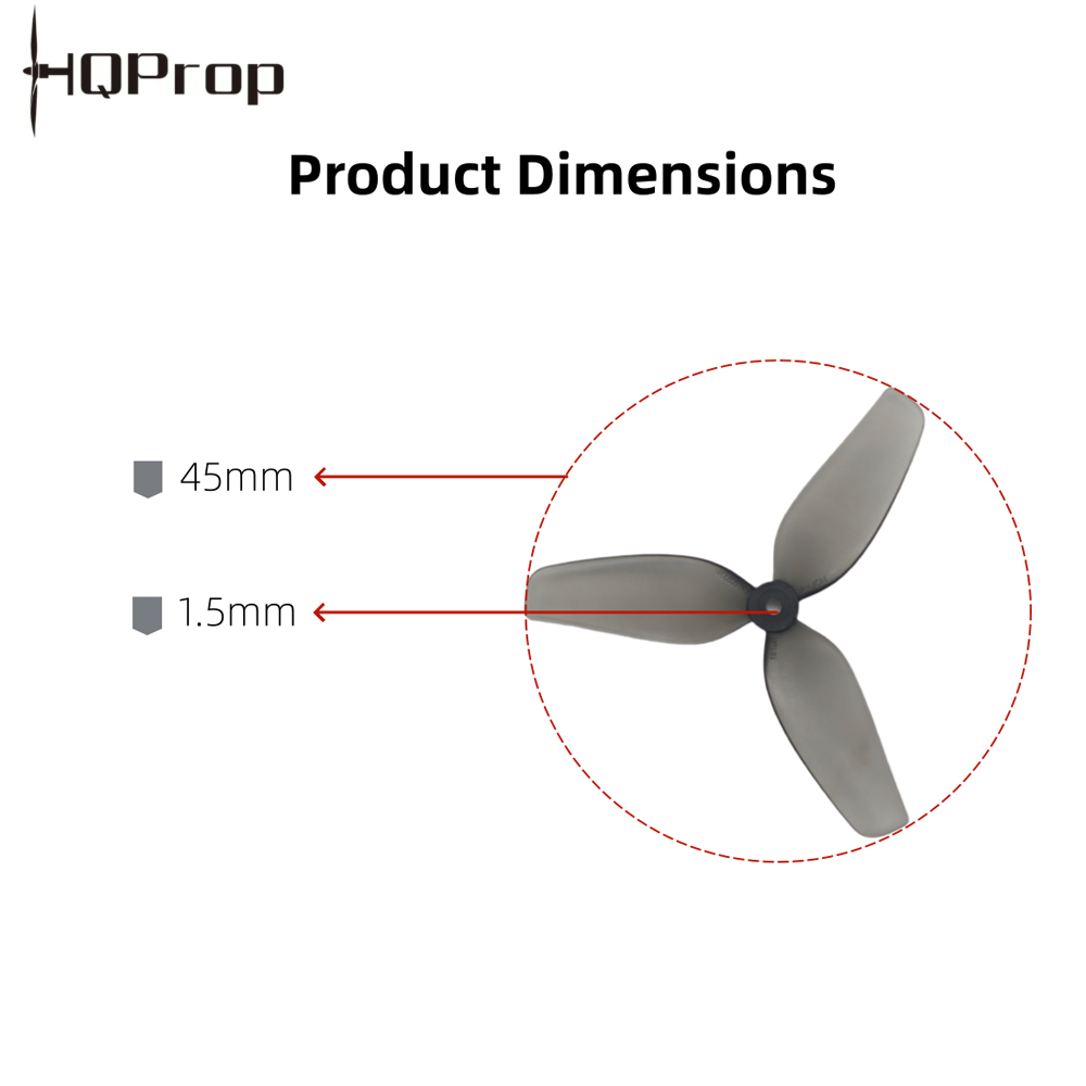Drone Rc Diy - HQProp 45mm 1.8×1.2×3 3枚羽プロペラ 1.5mm 穴間隔