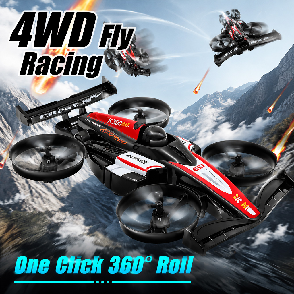 Rc Drone And Flying Car - ミニRCフライングカー 2.4Gリモートコントロール戦闘機 ホバリングヘリコプター 2-in-1クアッドコプター レーシングトイ 誕生日プレゼント