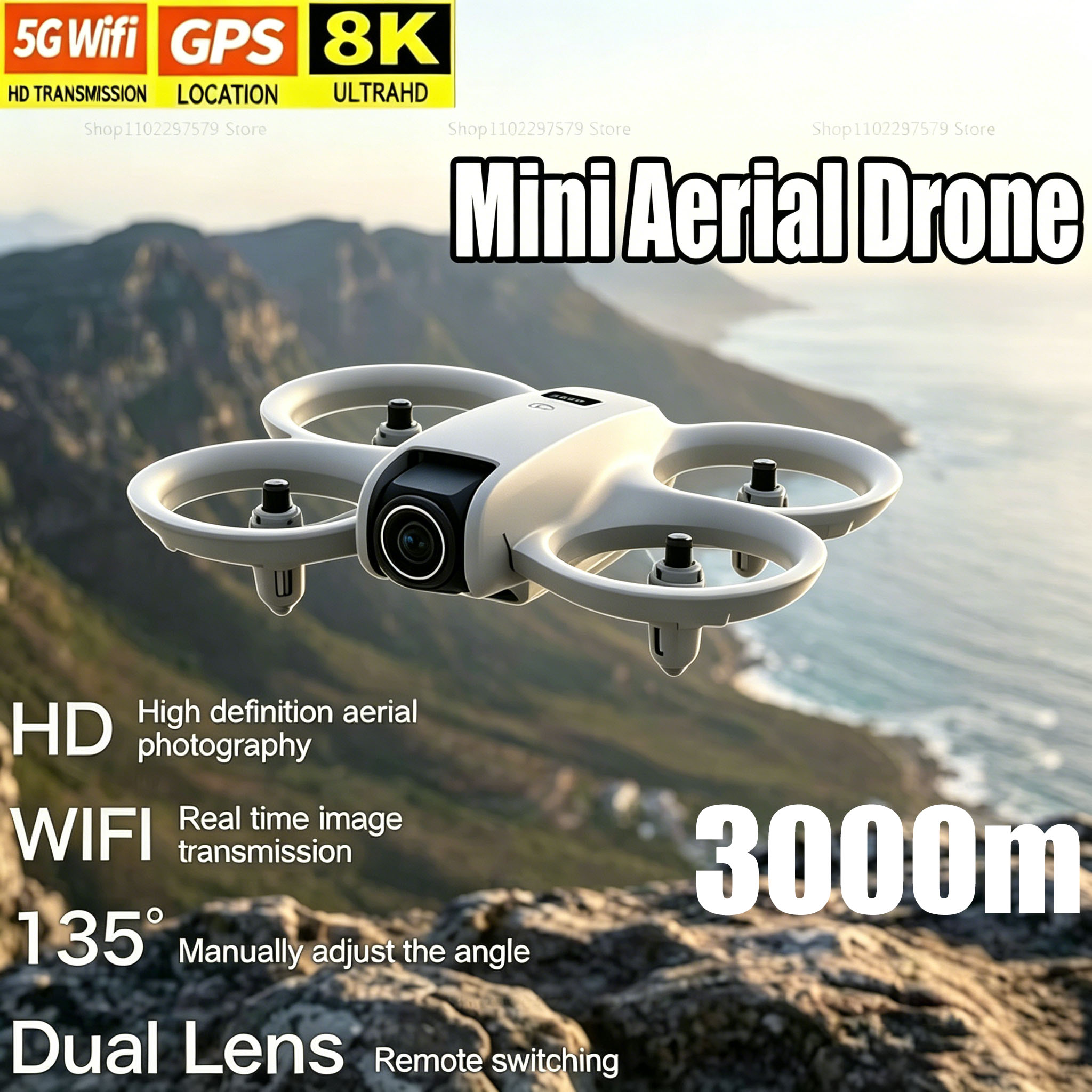 Drone Ae Rc - 8K HDカメラ搭載ミニドローン FPV折りたたみ式クアッドコプター ブラシレスモーター 障害物回避機能付き RC飛行機