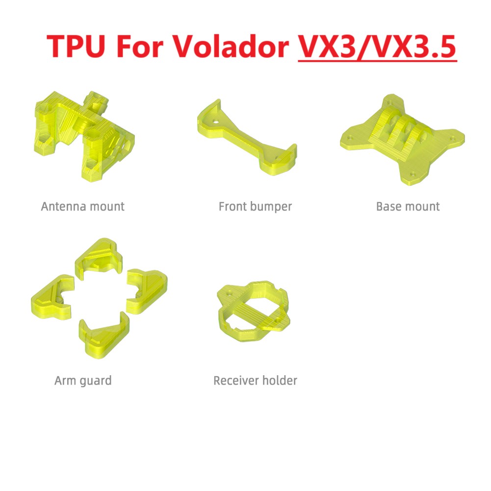 3D Printed Drone Part - FlyFishRC 3Dプリント Volador VX3/3.5 O3フレームTPUパーツセット 3/3.5インチO3フレーム対応