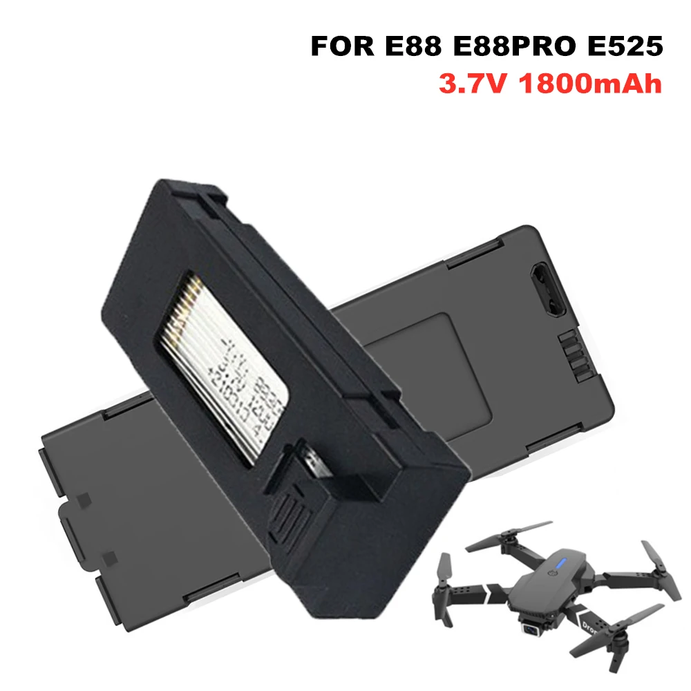 Drone Rc Game - E88ドローンバッテリー3.7V 1800mAh充電式リチウムイオンバッテリー RCドローンE88PRO E99 P1 K3
