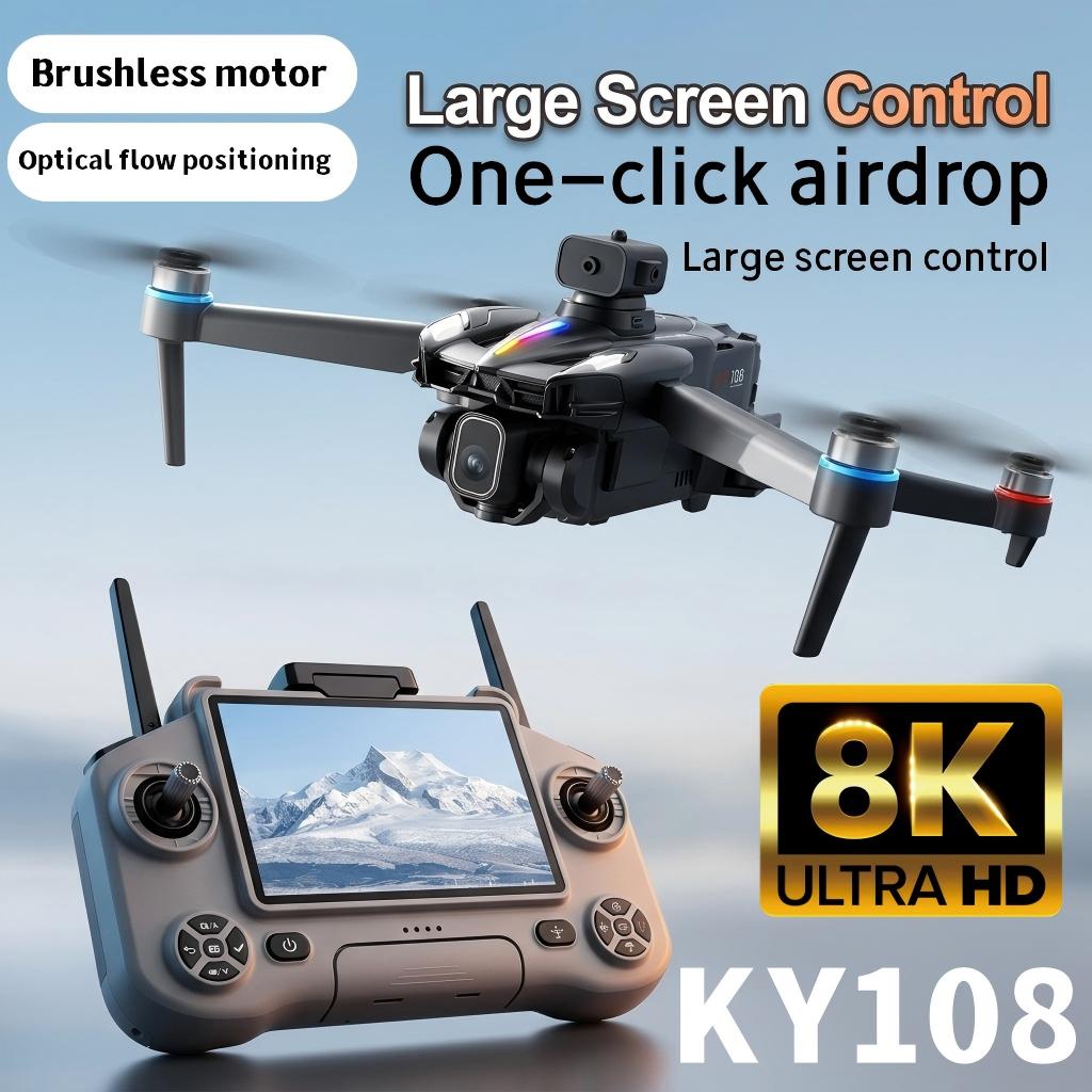 Drone Rc Signal - KY108折りたたみ式RCドローン 2.4GHz信号 ワンクリックエアドロップ 重力センサー 4方向障害物回避 ホリデー/誕生日プレゼント