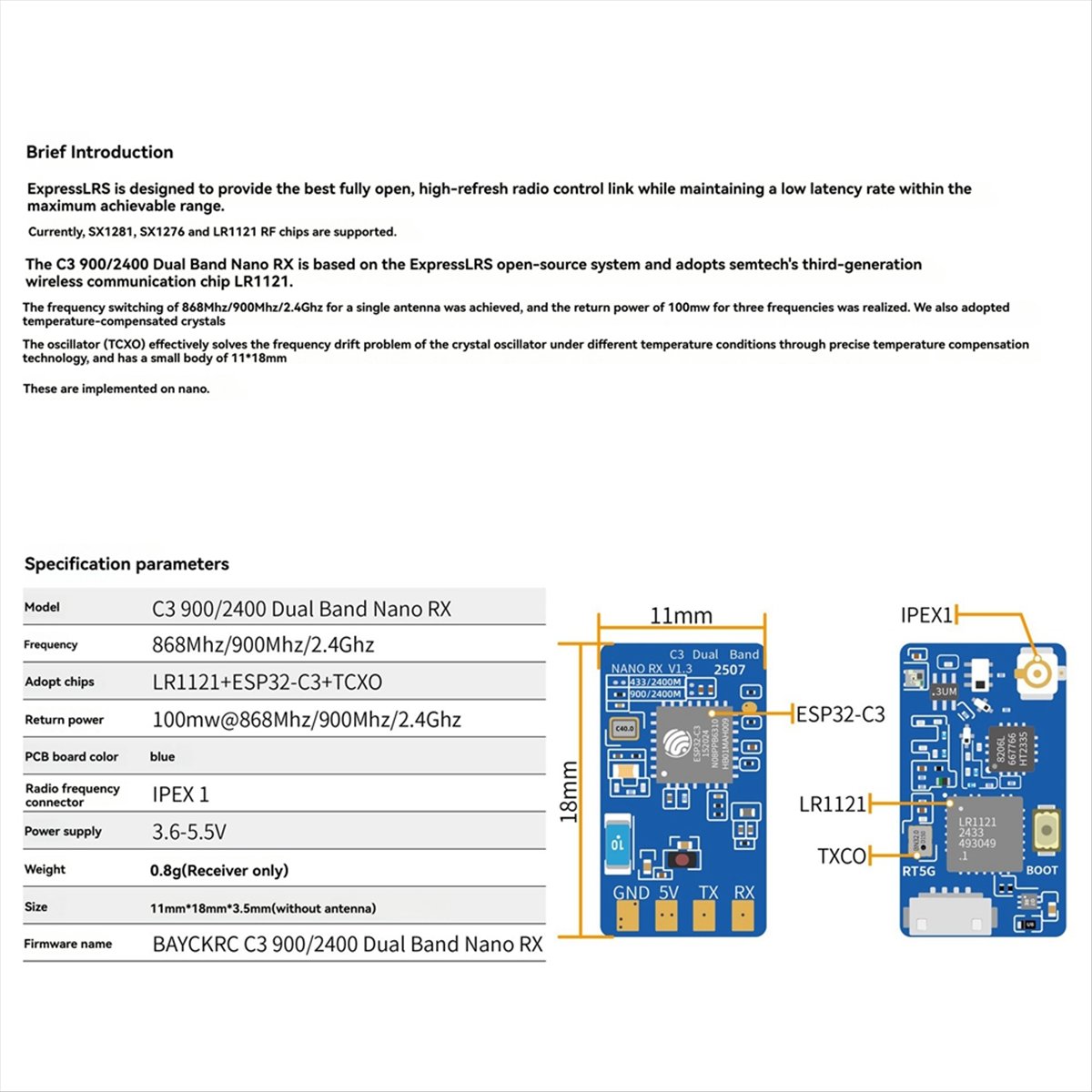 Drone Rc Frequency - ホットセール ELRS デュアルバンド ナノレシーバー 900/2400 シングルアンテナ