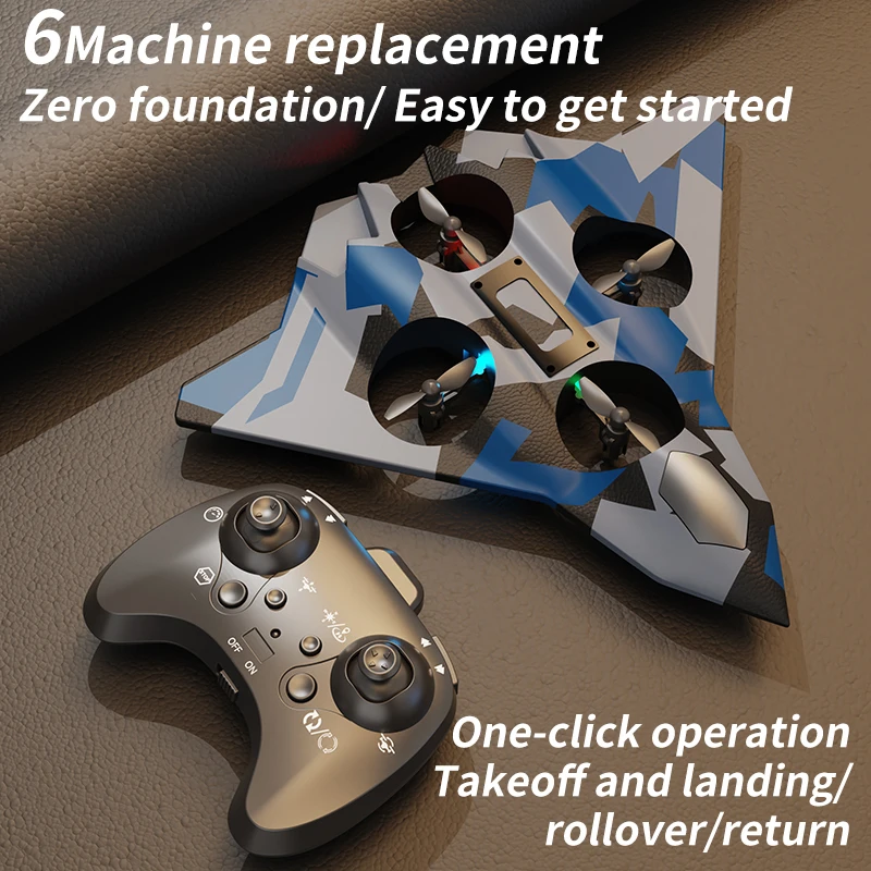 Drone Rc Game - 6Ch Rc 飛行機フォームリモコン戦闘機スタント航空機落下耐性ドローン高さ保持屋外ゲーム子供クリスマス新年ギフト