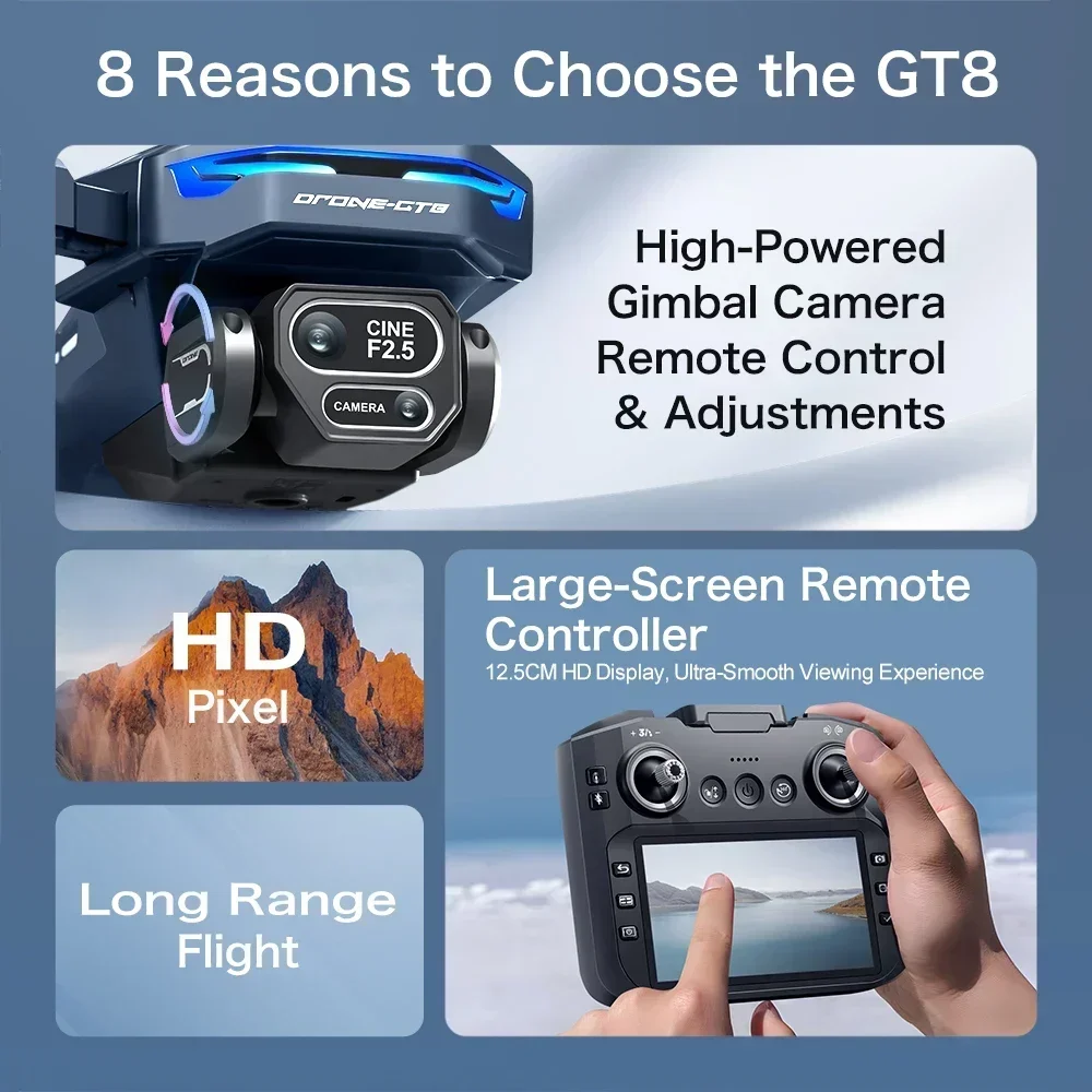 ドローン 4K HD GT8 カメラ障害物回避航空写真ブラシ - Drone E88Pro Rc 4K のレビューと価格
