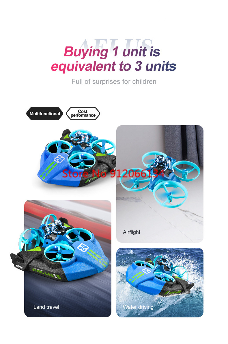 2.4G RC飛行機・車・ボート 3in1 四軸RC航空機・ - Drone Rc Game のレビューと価格
