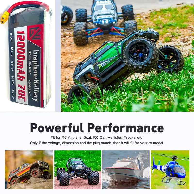 12000mAh 6S 22.2V 70C RC Lipo  - Drone Rc Game のレビューと価格