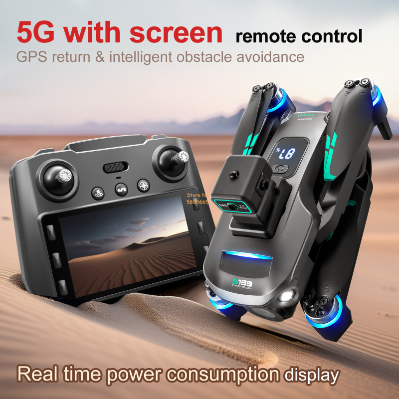 リモコン付きクワッドコプタードローン,障害物回避,LEDスク - Drone Ae Rc のレビューと価格