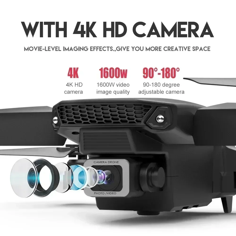折りたたみ式クワッドコプター,e88プロ広角fpv,wifi - Drone E88Pro Rc 4K のレビューと価格