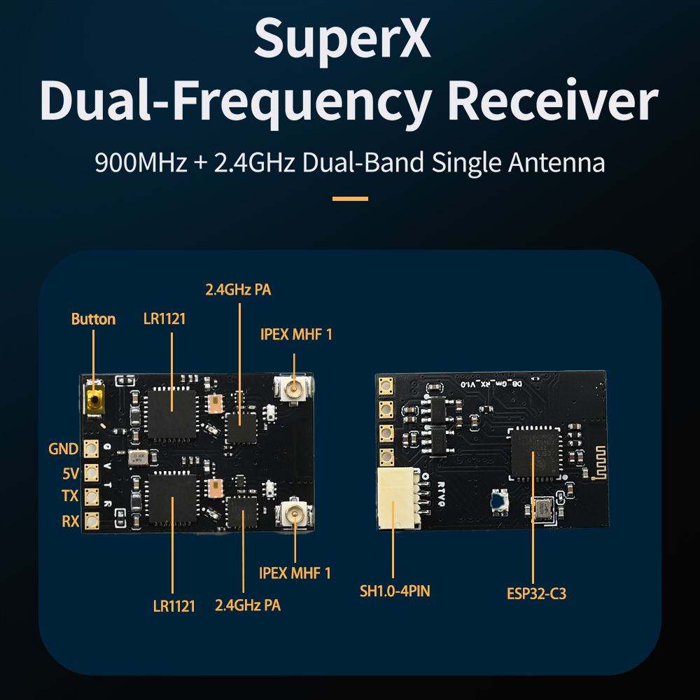 HPXGRC スーパー X デュアル ELRS レシーバー  - Drone Rc Frequency のレビューと価格